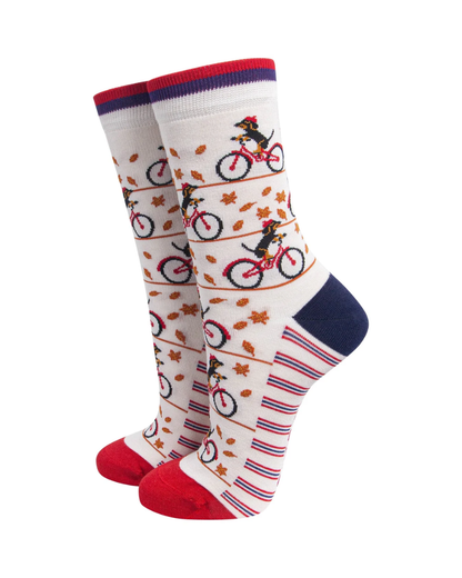 Cycling Sausage Dogs Unisex Bamboo Socks