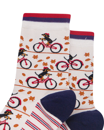 Cycling Sausage Dogs Unisex Bamboo Socks