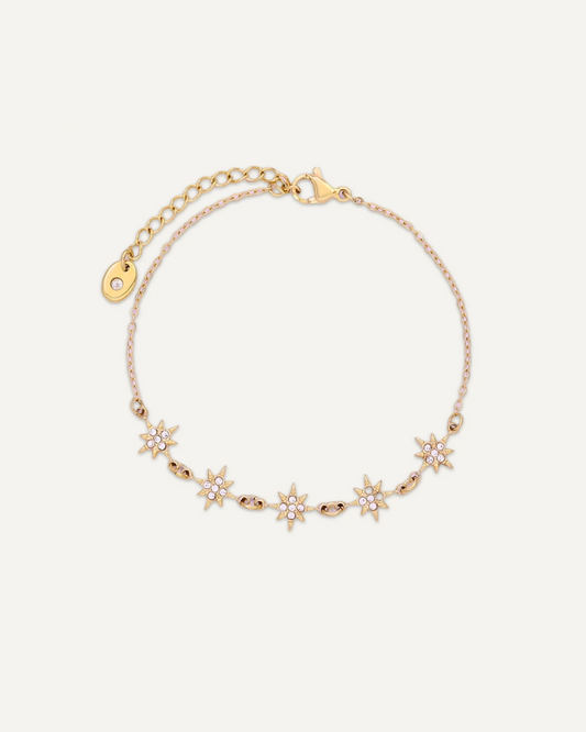 Cyra Five Diamante Sun Gold Bracelet