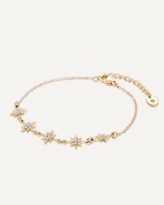 Cyra Five Diamante Sun Gold Bracelet