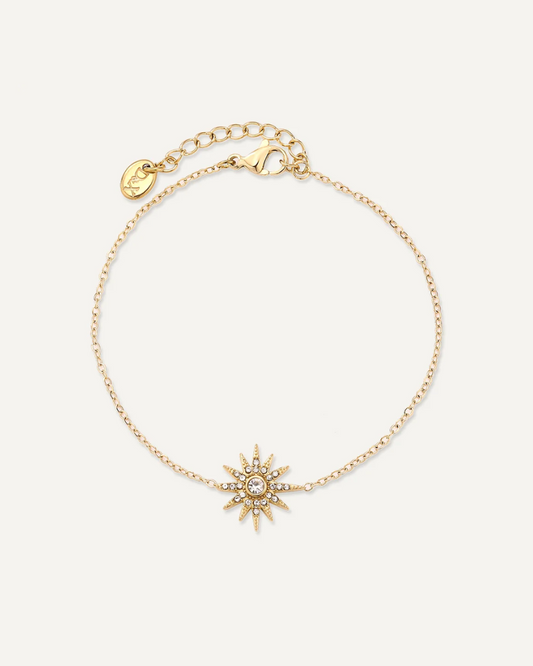 Cyra Single Diamante Sun Gold Bracelet.