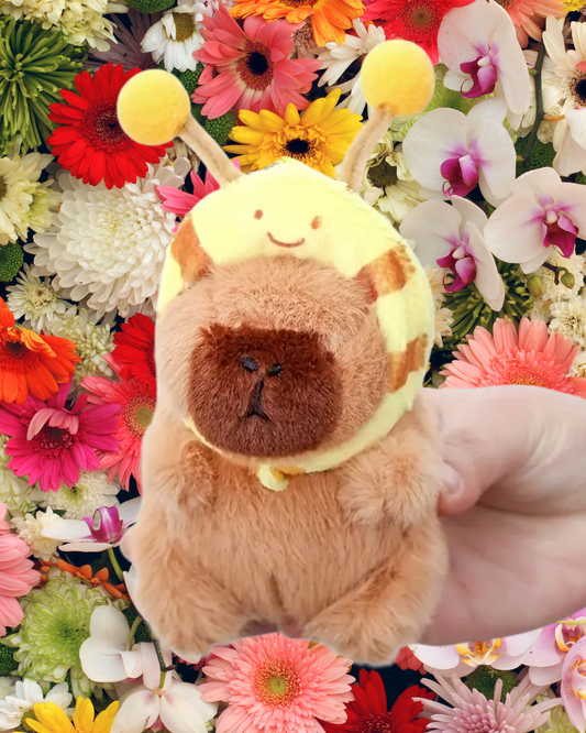 Capybara Bumble Bee Plushy Bag Charm