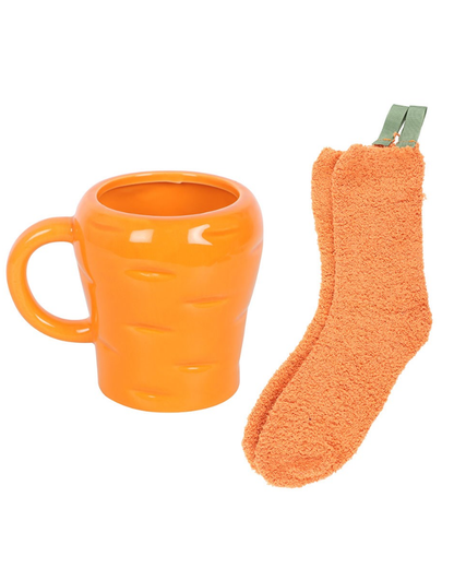Carrot Shaped Mug And Sock Set
