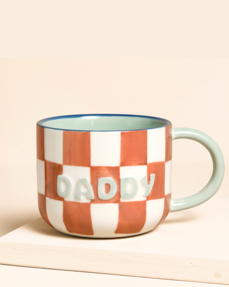 Daddy Checkerboard Contrast Ceramic Mug