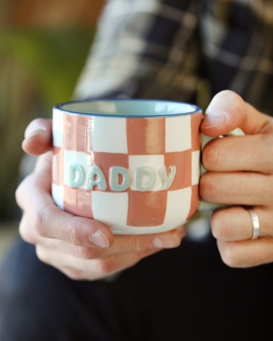Daddy Checkerboard Contrast Ceramic Mug