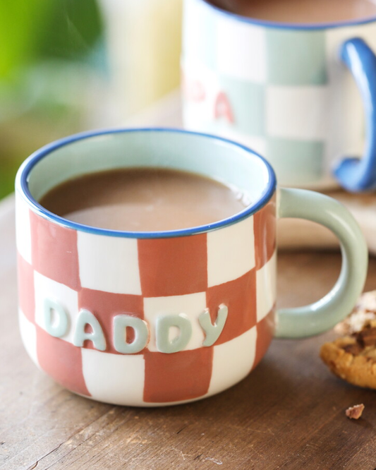 Daddy Checkerboard Contrast Ceramic Mug
