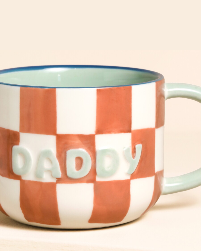 Daddy Checkerboard Contrast Ceramic Mug