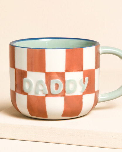 Daddy Checkerboard Contrast Ceramic Mug