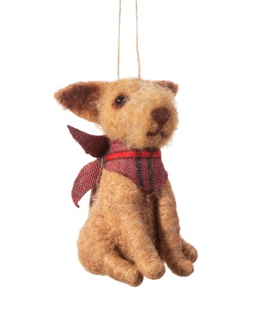 Dog With Bandana Felt Hanging Decoration