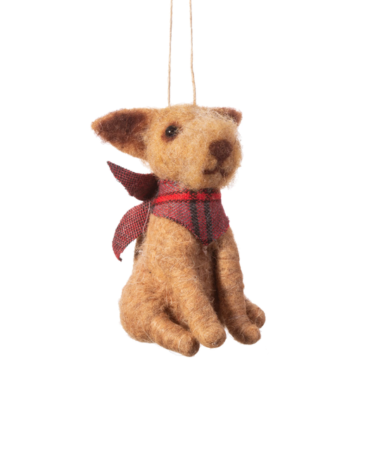 Dog With Bandana Felt Hanging Decoration