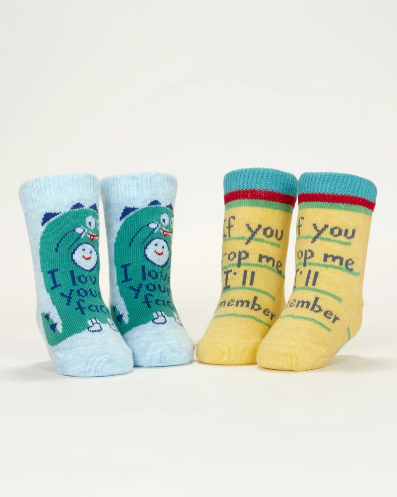 Don't Drop Me & Love Your Face Baby Socks Set Of Two