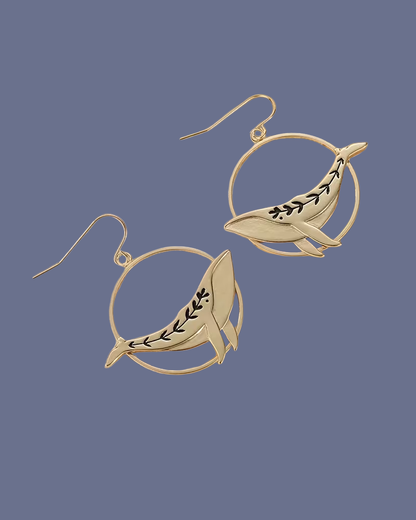 Whale Hoop Earrings