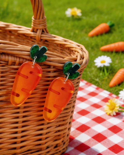 Carrot Acrylic Earrings