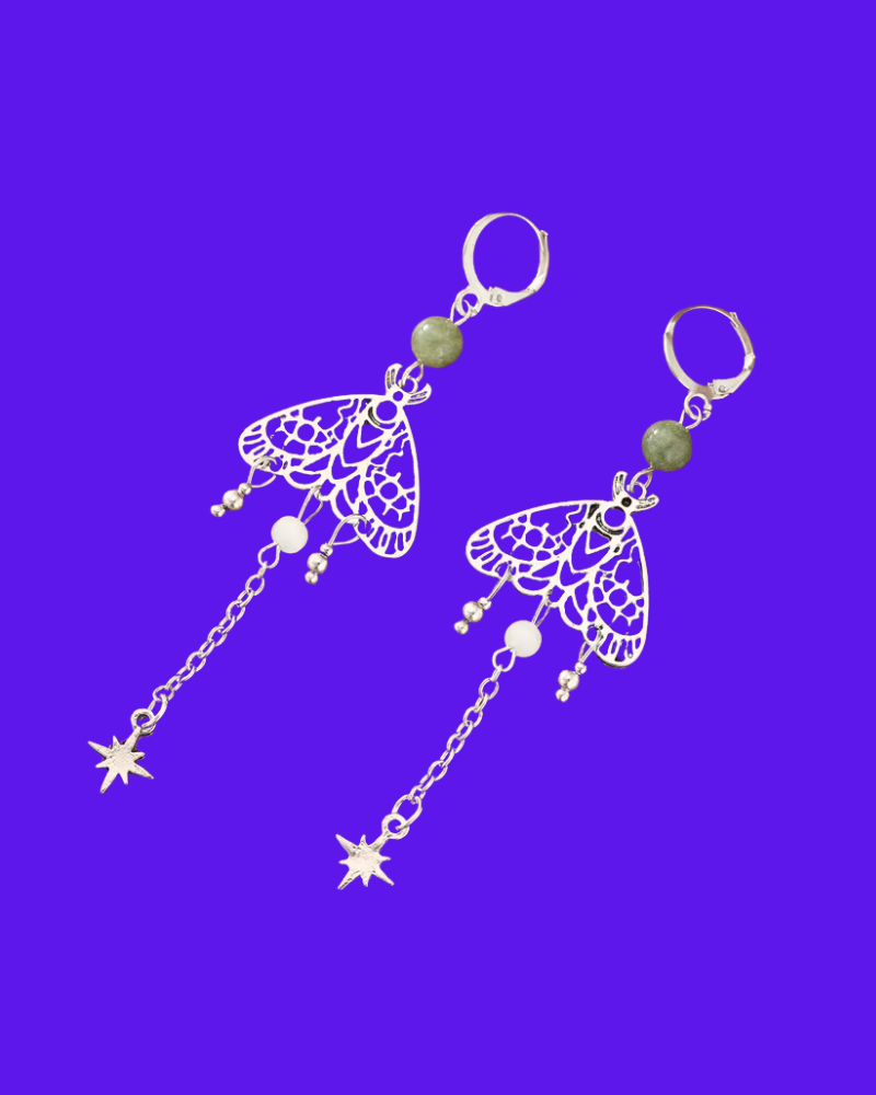 Boho Hollow Moth Drop Earrings