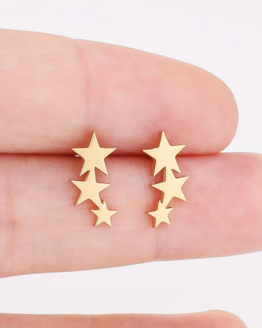 Tiny 3 Stars Gold And Silver