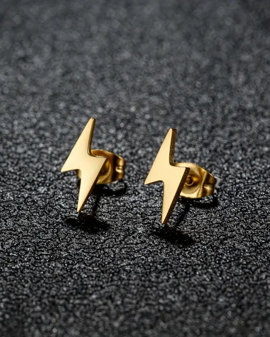 Tiny Lightning Stud Earrings