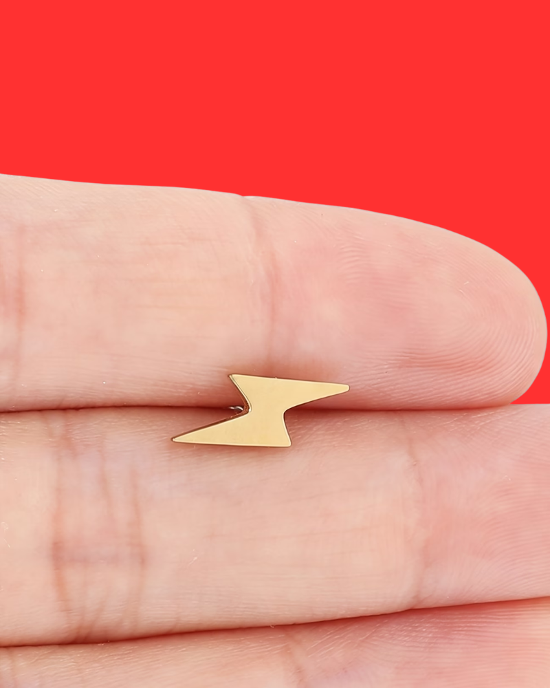 Tiny Lightning Bolt Stud Earrings