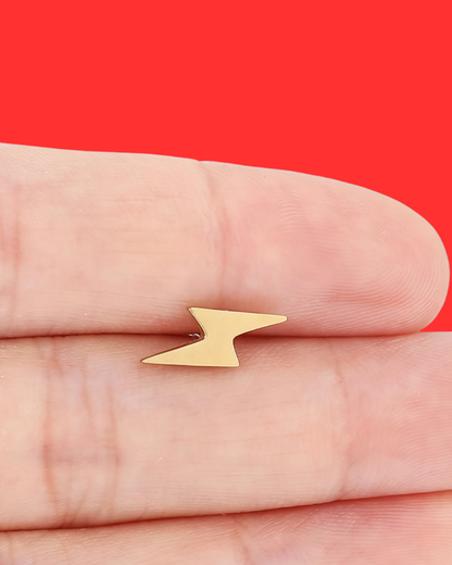 Tiny Lightning Bolt Stud Earrings