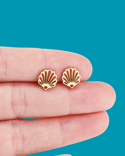 Tiny Sea Shell Stud Earrings