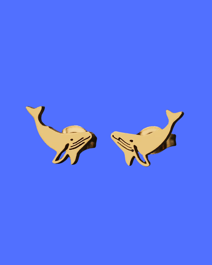 Tiny Whale Stud Earrings