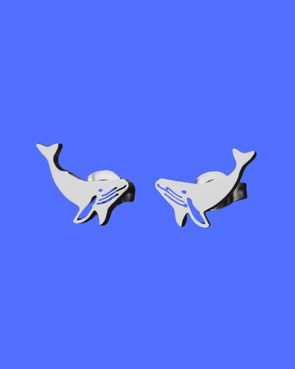 Tiny Whale Stud Earrings