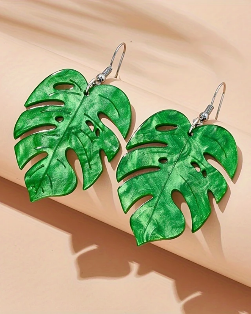 Monstera Leaf Acrylic Earrings