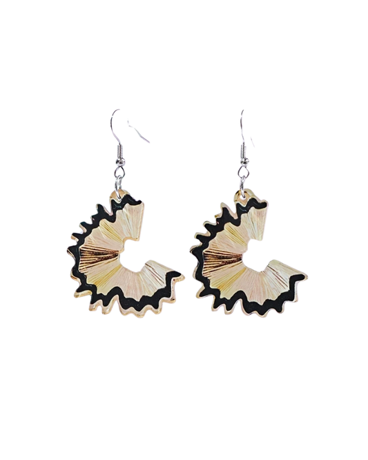 Pencil Shavings Resin Drop Earrings
