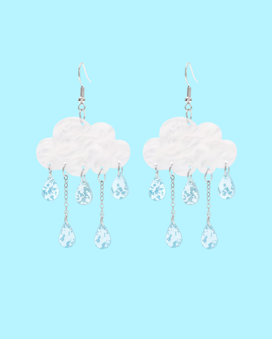 Raincloud Drop Earrings in Blue