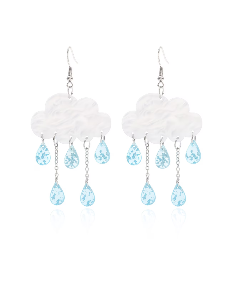 Raincloud Drop Earrings in Blue