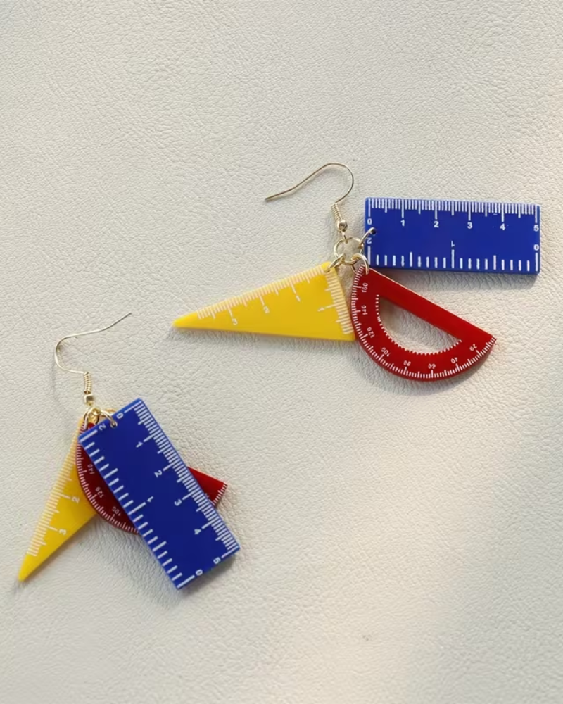 Set Of Rulers Acrylic Earrings