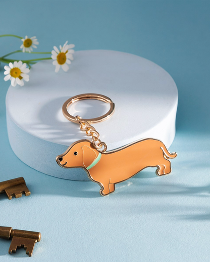 Sausage Dog Enamel Keyring