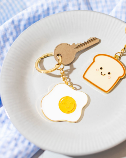 Fried Egg Enamel Keyring