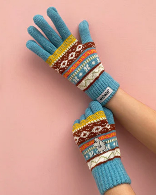 Moomin Fair Isle Gloves Blue