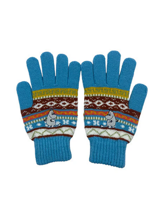 Moomin Fair Isle Gloves Blue