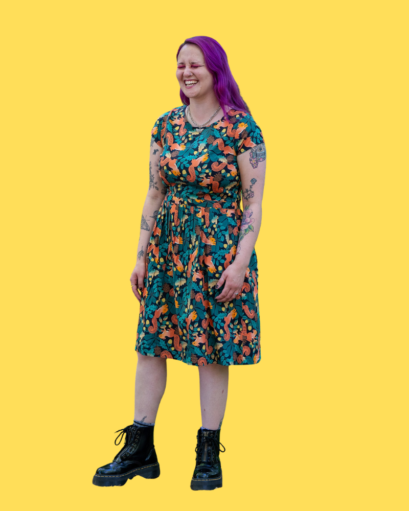 Squirrel Acorn Adventure Fit And Flare Tea Dress