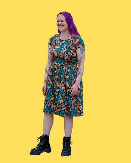 Squirrel Acorn Adventure Fit And Flare Tea Dress