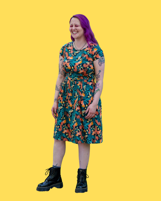 Squirrel Acorn Adventure Fit And Flare Tea Dress