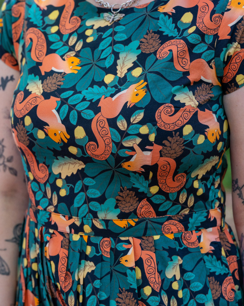 Squirrel Acorn Adventure Fit And Flare Tea Dress