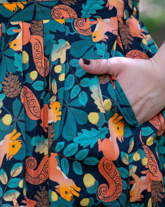 Squirrel Acorn Adventure Fit And Flare Tea Dress