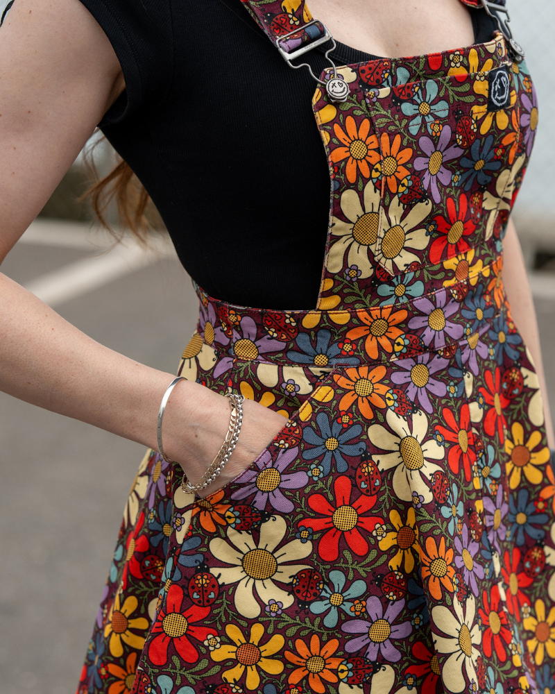 Love Bugs Flared Pinafore Dress