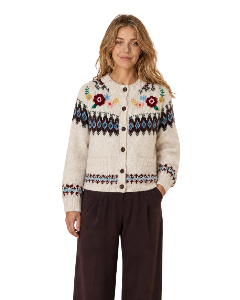 Folk Floral Fairisle Cardigan