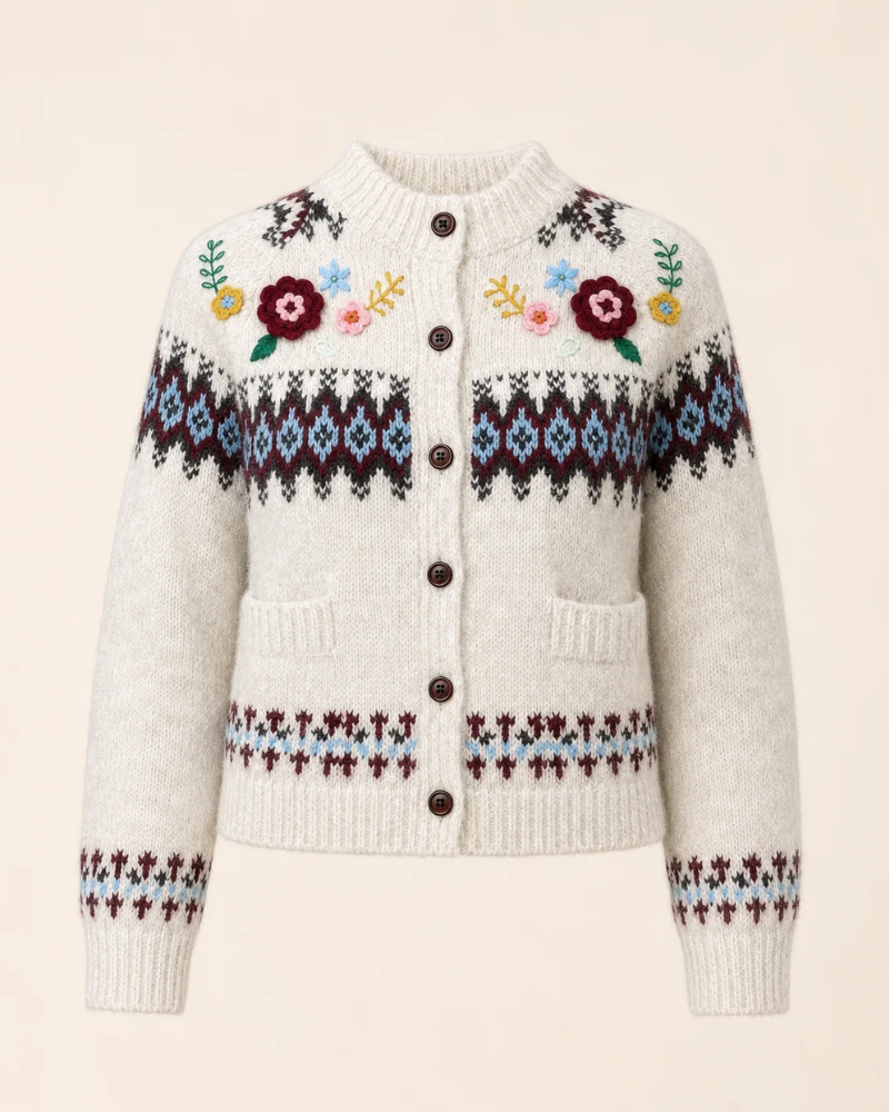 Folk Floral Fairisle Cardigan