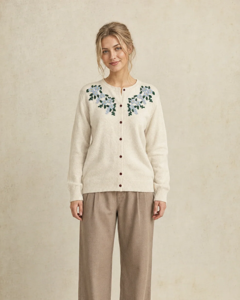Forget Me Not Embroidered Cardigan