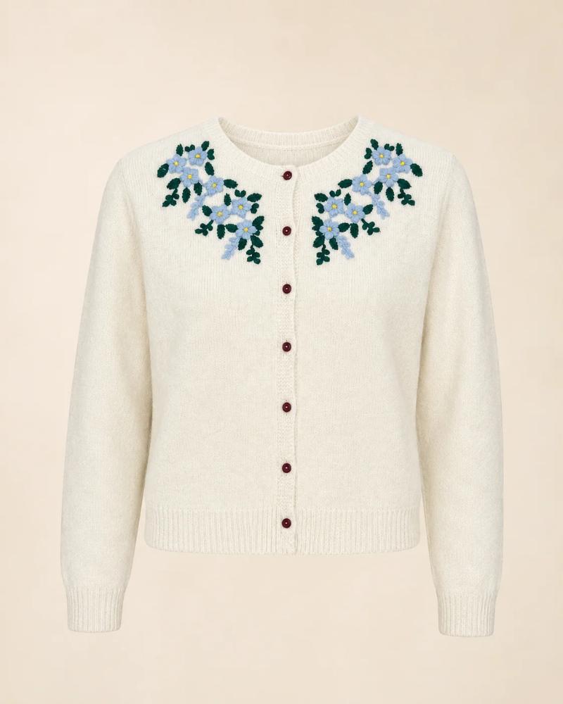 Forget Me Not Embroidered Cardigan
