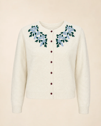 Forget Me Not Embroidered Cardigan