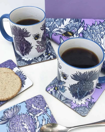 Flower of Scotland Thistle Coaster By Gillian Kyle