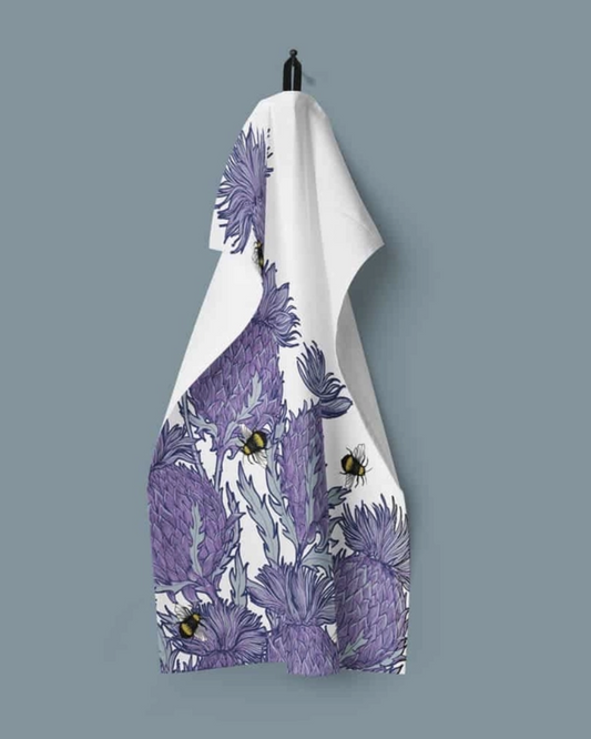 Flower of Scotland Thistle Cotton Tea Towel By Gillian Kyle