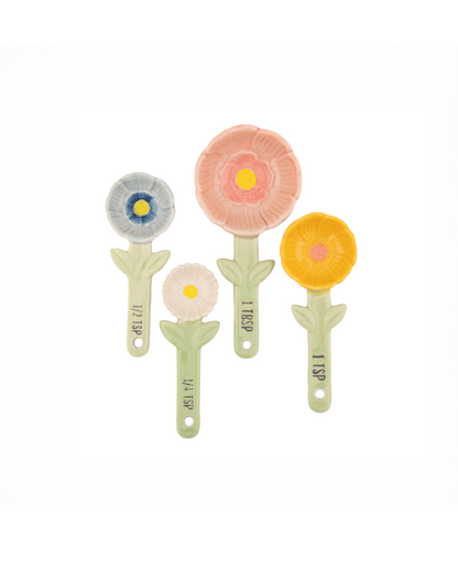 Flower Measuring Spoons In Pot Set