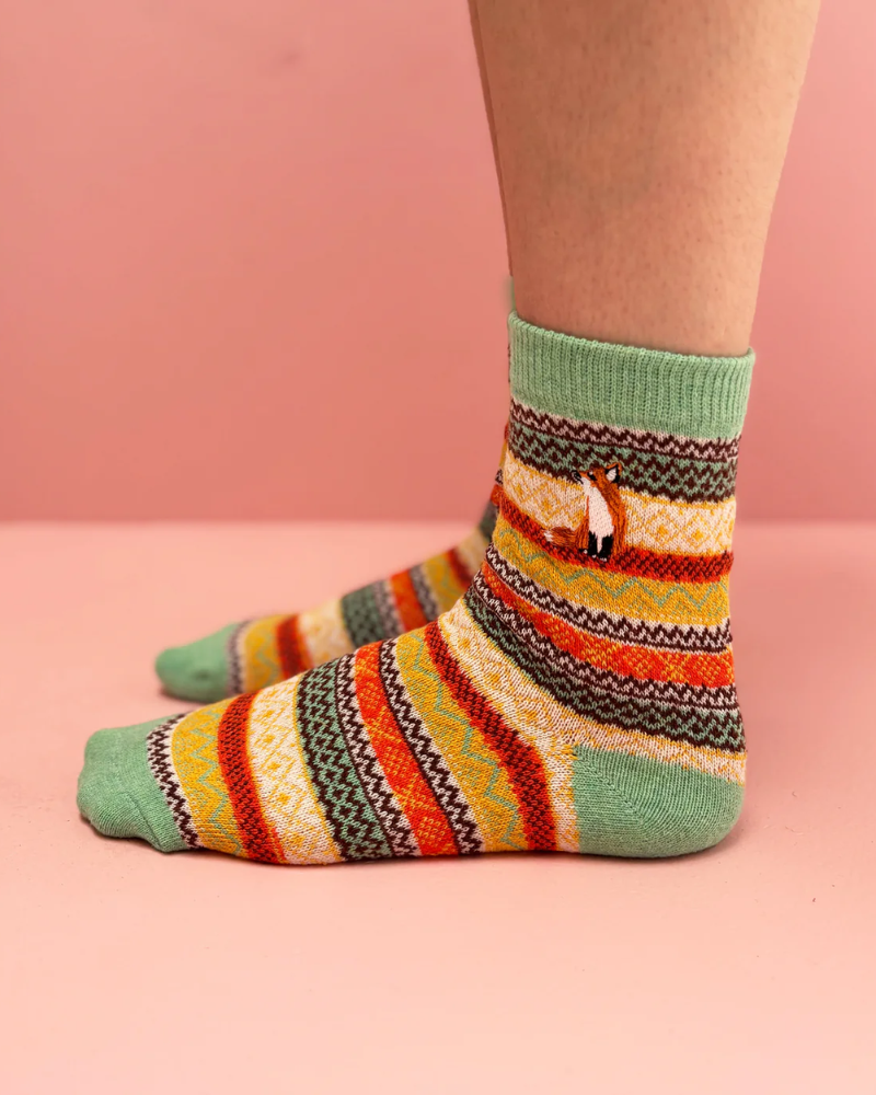 Secret Garden Fox Fair Isle Socks