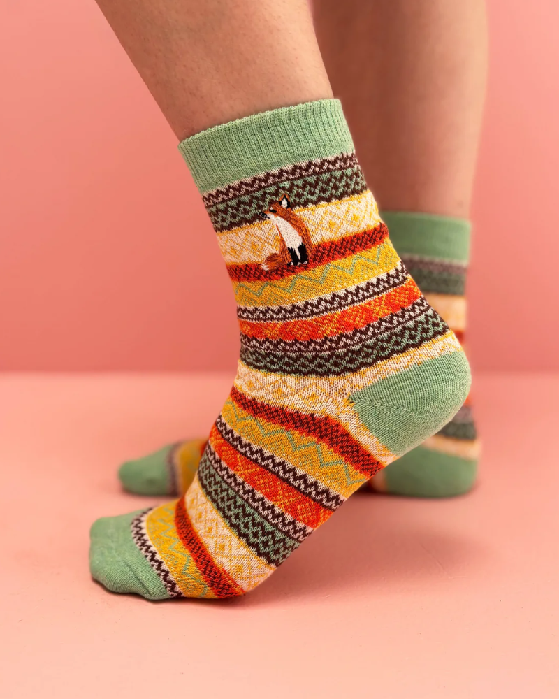 Secret Garden Fox Fair Isle Socks
